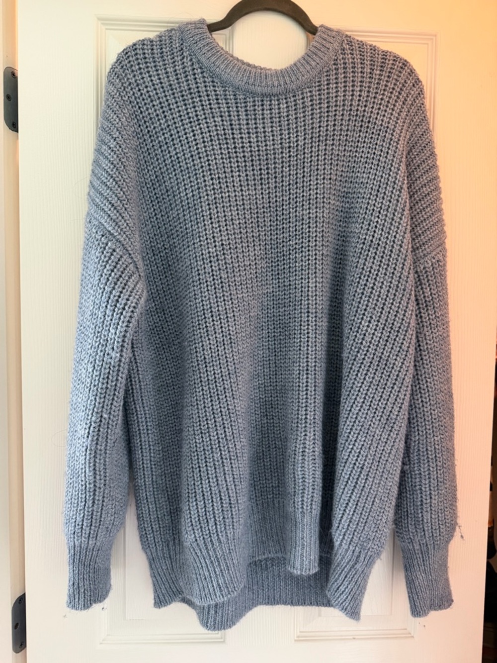 Overland Chunky Knit Crewneck Sweater - Light Blue